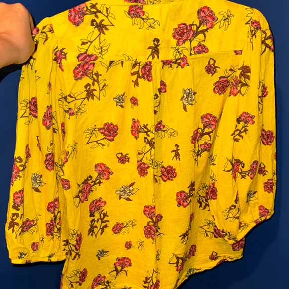 Anthropologie SAISON DE LA FLEUR- Womens Floral Buttondown Blouse Size Medi - Picture 12 of 15